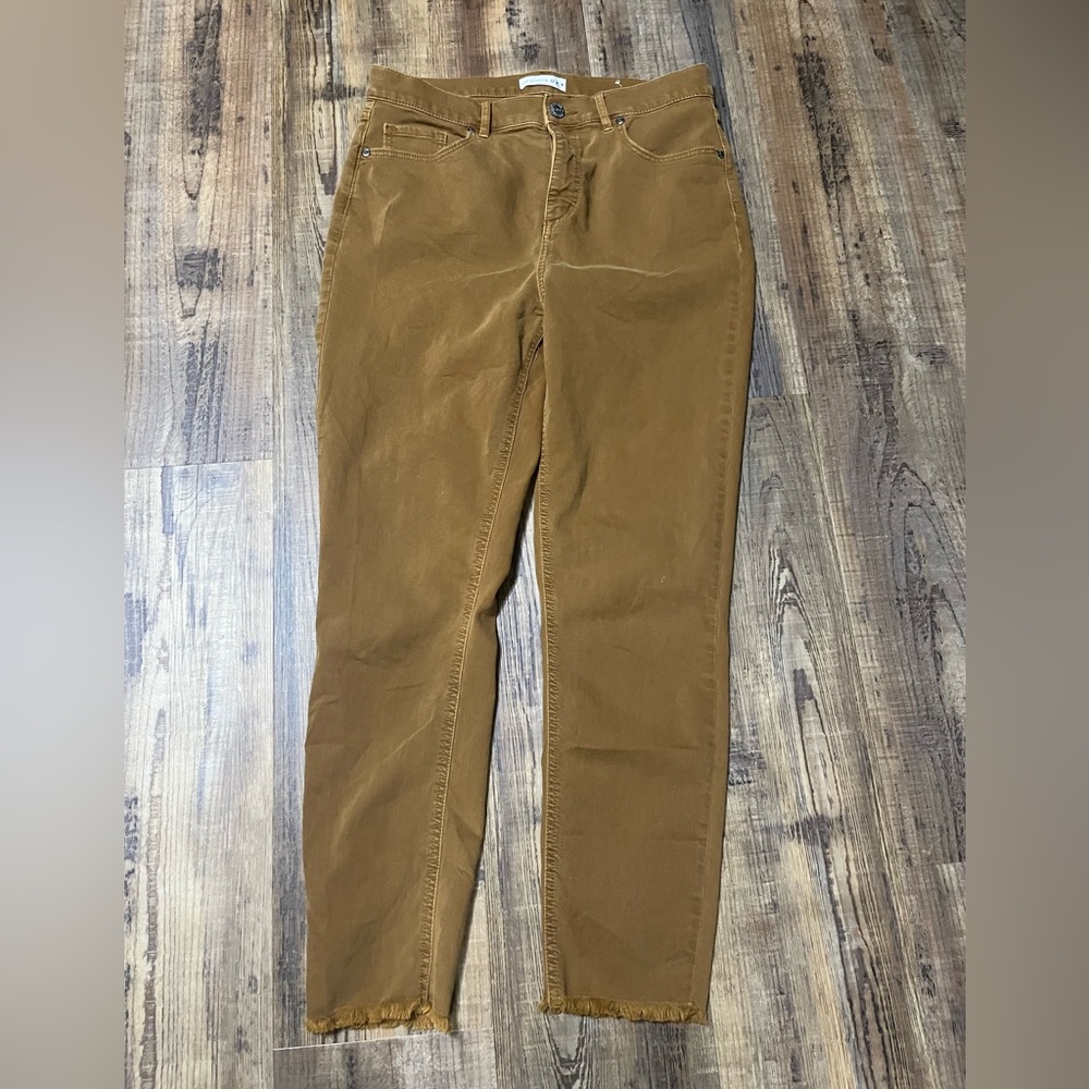 LOFT 30/10 high waist skinny crop rust color